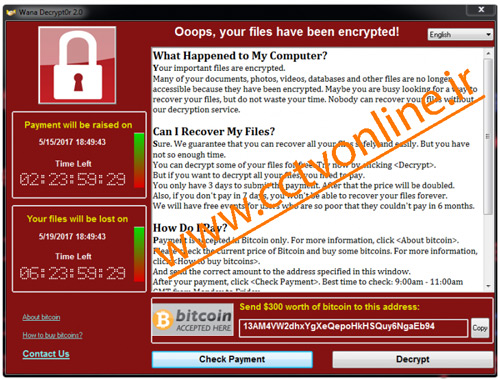 بدافزار باج گیری Ransomware WannaCry